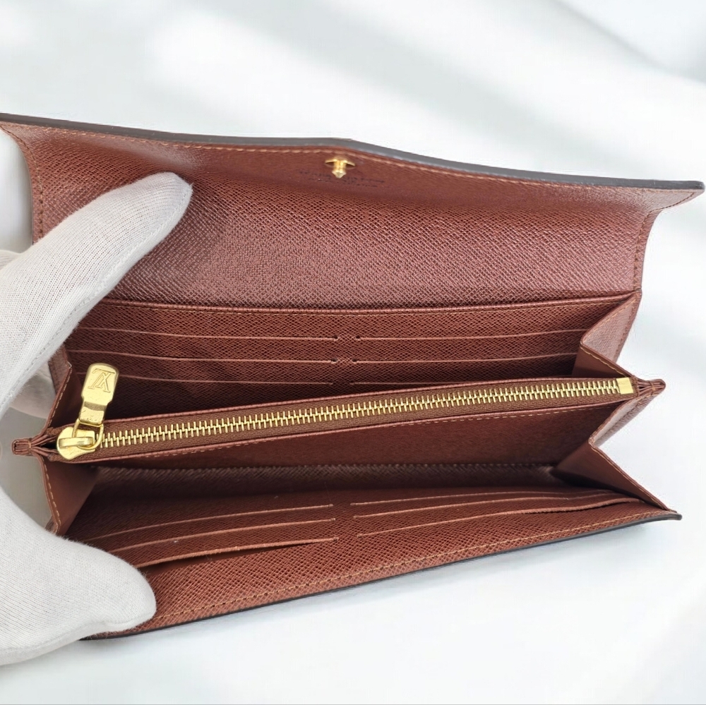 ✨️Authentic Louis Vuitton Sarah Long Wallet Monogram BROWN INTERIOR - Picture 5 of 13